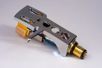 Mirror Chrome plated Headshell, mount with cartridge and stylus, needle for Stanton STR8-60, T.90, T120C, STR8-30, - MADE IN ENGLAND