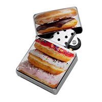 Donut Donuts - Windproof Flip-Top Refillable Silver Lighter with tin Gift Box