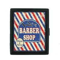 Metal Cigarette Case Vintage Poster D-186 Barber Shop Shave & Haircut
