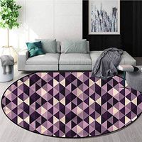 RUGSMAT Geometric Modern Flannel Microfiber Round Area Rug,Abstract Triangles Door Mat Indoors Bathroom Mats Non Slip Diameter-35