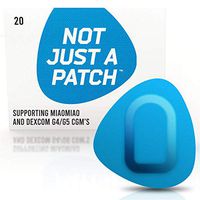 NOT JUST A PATCH - Adhesive Patches G4 G5 - Miao-Miao CGM Freestyle Sensor Protection Patch - Waterproof Hypoallergenic Adhesive - 20 Pack CGM Patches for Diabetics - Long Fixation (Blue)