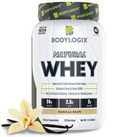 Bodylogix Natural Grass-Fed Whey Protein Powder, NSF Certified, Vanilla Bean, 2 lb