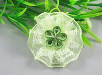 70pcs Organza Circular Flower Rhinestones Appliques Craft DIY U Pick (Spring Green)