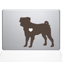 The Decal Guru I Love My Pug Decal Vinyl Sticker, 13" MacBook Pro (2016 & Newer Models), Brown (1487-MAC-13X-BRO)