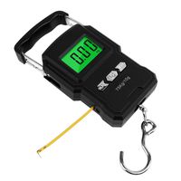 NEXT-SHINE Digital Fish Scale 165lb 75kg Portable Electronic Hanging Hook Scale with Measuring Tape and Backlit LCD Display to Weigh Luggage Postal Parcel