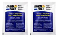 Burn Free Pain Relieving Gel Dressing 2" x 6" Sterile Burn & Wound Dressing 2 Pack/Cools, Soothes, Moisturizes, Relieves Pain, Non-Adherent