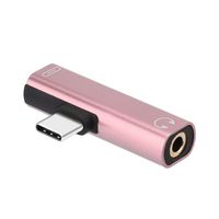 Iusun for DJI Osmo Pocket Type C USB-CTo 3.5mm Aux Audio Cable Adapter Earphone Charing Convert Connector for Samsung Galaxy S9/S9 Plus/S8, Huawei P20/P20 Pro Compact Lightweight Portable (Rose Gold)