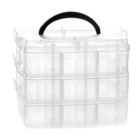 Snowkingdom Plastic Grid Box Storage Organizer Case for Display Collection with Adjustable Dividers - 18 Grids Vertical - Free Letter Stickers