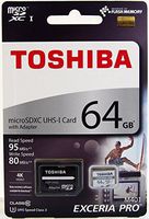 Toshiba 64GB EXCERIA PRO M401 microSDXC UHS-I U3 Card Class 10 microSD micro SD Card Memory Card with Adapter 95MB/s