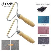 Portable Wood Lint Remover, Manual Clothes Fuzz Shaver, Brush Scratch Cut Tool, Lint Roller, Multi-Fabric Sweater Comb with Steel net, Reusable Fabric Shaver Fuzz Remover for Sweater Woven Coat 2 pcs