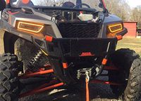 eastoffroad General 1000 Polaris Halo Rings Set Headlights Angel Eye Led - Orange