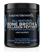 TakeNutritionX All-Natural Bone Broth and Collagen Peptides – Unflavored and Easy to Mix Grass Fed Collagen – Keto and Paleo Friendly Collagen Peptides – Non-GMO and Gluten Free – 30 Servings