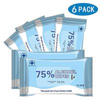 Alcohol Wet Wipes 75% Portable Hand Alcohol Wipes Towel Disposable Wash Sterilization Disinfection Wipes for Antiseptic Skin Cleaning Care Large Wet Wipes, FDA Certified (6 Pack)