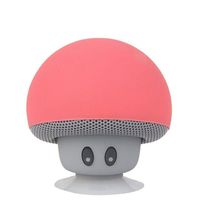TinyFin Mini Bluetooth Wireless Portable Mushroom Speaker with Sucker Function Red for iPhone Samsung and More
