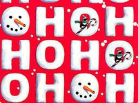 Pack Of 1, 24" x 85' Ho Ho Snowman Gift Wrap Convenience Roll For Approximately 50 Gifts Made In Usa