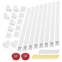 [2019 Upgraded] Cable Concealer Cord Cover - 10 White Cable Management Channels - On Wall Wire Hider to Organize Cables for Wall Mount TV, Computers, Home - 10 X L15in, W0.98in, H0.59in - Medium
