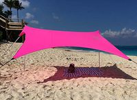 Neso Tents Beach Tent with Sand Anchor, Portable Canopy Sunshade - 7' x 7' - Patented Reinforced Corners (Hot Pink)