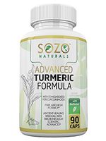 SOZO Naturals Advanced Turmeric Formula, with Organic Turmeric Curcumin, High Potency 95% Curcuminoids and Bioperine, 3rd Party Tested, 1500mg per Serving in Veggie Capsules