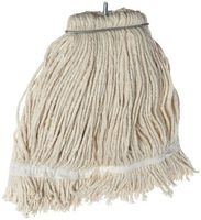 Impact 16116 Layflat Screw Type Cut End Cotton Blend Wet Mop Head, No-Tangle Band, 16 oz, White (Case of 12)