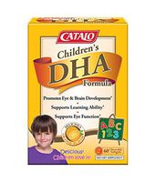 CATALO - Children's DHA Formula, Brain Eye Development to Support Learning with 470mg of Omega 3 Fatty Acid, DHA, and EPA containing Fish Oil, 60 Orange Flavor Chewable Softgels