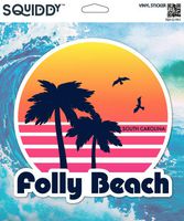 Squiddy Folly Beach South Carolina - Vinyl Sticker Decal for Phone, Laptop, Water Bottle (3" high)
