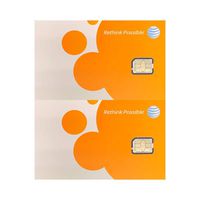 (2 Pack) Authentic AT&T ATT SIM Card Nano GSM 4G/3G/2G LTE Prepaid/Postpaid Starter Kit Unactivated Talk Text Data & Hotspot