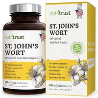 #1 Best St Johns Wort – Stronger 120 Ct 1200mcg Hypericin + 550mg Pure Vegan Saint Johns Wort Capsules with Extract and Powder for Potent Non-GMO Mood Boosting