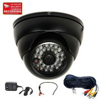 VideoSecu Day Night Vision Outdoor IR Dome Surveillance Security Camera Built-in 1/3" CCD 480TVL 28 Infrared LEDs with High Sensitive Extension Cable and Power Supply CHW