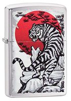 Custom Personalized Zippo Brush Chrome Asian Tiger Design Windproof Lighter Free Engraving #29889