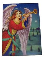 Religious Christmas Cards ~ Set of 16 Cards and Envelopes (Angel Announcing, Blessed Sounds of Christmas)
