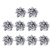 STOBOK 10pcs DIY Gift Packing Ribbons Flower Wrapping Decor for Festivals (Silver)
