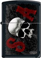 Zippo SOA Sons of Anarchy SAMCRO Skull Black Matte Windproof Lighter RARE