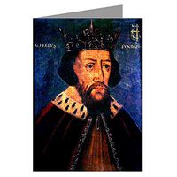 12 Vintage Notecards Set, Portrait of Alfred The Great, King of The Anglo Saxons. Known for Military, Education and Social reforms.