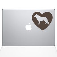 The Decal Guru Heart German Shepherd Decal Vinyl Sticker, 13" MacBook Air, Brown (1382-MAC-13A-BRO)