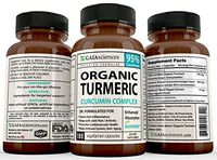 GAIA Sciences Turmeric Curcumin Bioperine 180ct 2100mg 95% Standardized Best Absorption Black Pepper Extract, Anti-Inflammatory, Joint Pain Relief, Immune System Liver Detox Booster, Organic Capsules
