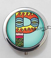 BlackKey Letter P 3-Compartment Decorative Pocket Gift Box Case Organizer for Pill, Color 1 -1407