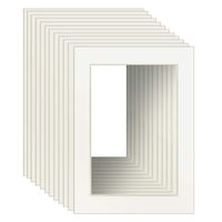 Schliersee 5x7 White Picture Mats with Core Bevel Cut for 4x6 Pictures Pack of 12