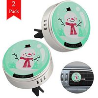 Snow Crystal Ball two silver air freshener aromatherapy essential oil diffusers for car vent clip portable with four refill pads 1.33x1.83in