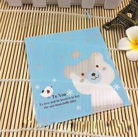 TripodGo 100 Pcs Cute 6x4 Self-sealing Clear Cellophane Bags, for Handmade Snake Bakery Candle Soap Cookie, Blue Tie, 100 Pcs (BlueBear)