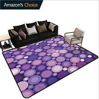YucouHome Modern Vintage Area Rug Dorm Room, Geometrical Violet Circles Round Disco Inspired Design Work of Art, Fashionable High Class Living Dinning Room(2.5'x 7') Purple Lilac and Baby Pink
