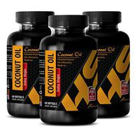 Lose Weight Pills - Coconut Oil Extra Virgin - Wellness Vitamins - 3 Bottles 180 Softgels