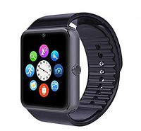 GT08 Bluetooth Smart Watch with SIM Card Slot and NFC Smart Health Watch for Android(Full Functions) and iOS(Partial Functions) Bracelet Smartwatch (Black/Black Band)