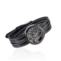 constantlife Leather &Stainless Steel Essential Oil Diffuser Bracelet Fragrancy Jewelry for Women Men (H-Tree)