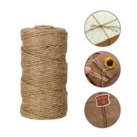 Newrys 2mm Merry Christmas DIY Christmas Ribbon Rolls Twisted Natural Jute Twine Burlap Hemp Rope DIY Gift Craft for Wedding Gift Package Party Decoration - 100m