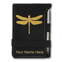 Mini Notepad, Dragonfly, Personalized Engraving Included (Black)