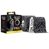 OK TAPE Pro Kinesiology Tape Roll Provide Pain Relief Muscle Sports Athletic Tape Waterproof Non-Latex Tape,Black+White 2" Wide 16.4 feet Long