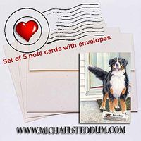 Michael Steddum Paper Boy Bernese Mountain Dog Note Card Set
