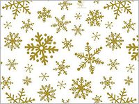 Golden Flurry Snowflakes Design Print Gift Grade Tissue Paper Sheets - 15" x 20" Package Amount (24)