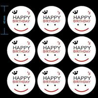 90 Pcs Happy Birthday Stickers, Smiley Face Sticker,Round Stickers, Happy Birthday Envelope Round Seal Decorative Label Stickers by CSC@C