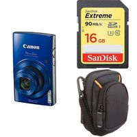 Canon PowerShot ELPH 190 Digital Camera w/ 10x Optical Zoom and Image Stabilization - Wi-Fi & NFC Enabled (Blue) + Free Accessory Bundle